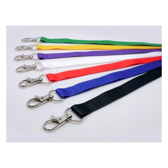 Pochette badge tour de cou avec mousqueton et clip de sécurité - 44 x 1,5 cm -lot de 10