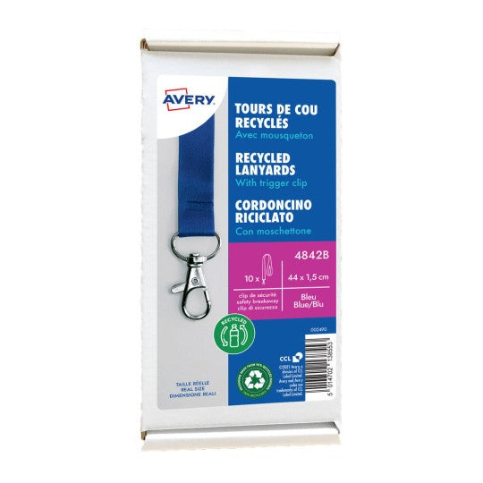 Lacet textile recyclé p/10 bleu