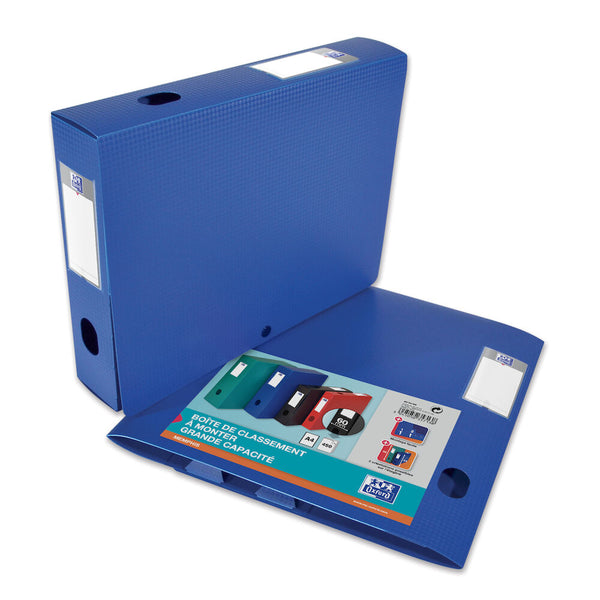 Boite Classement Memphis dos de 60mm a plat bleu