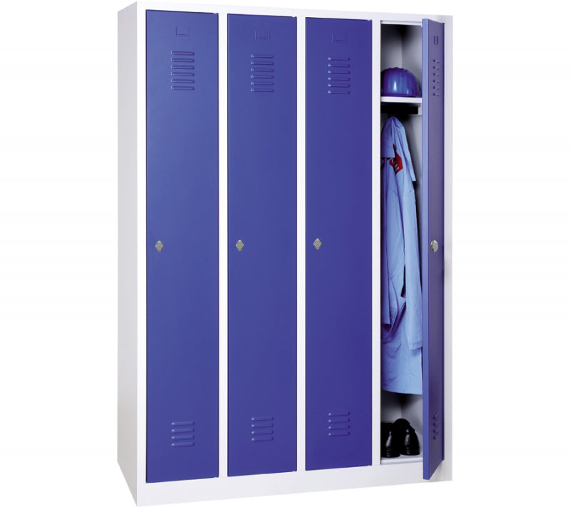 Vestiaire monobloc industrie propre - 4colonnes gris / bleu