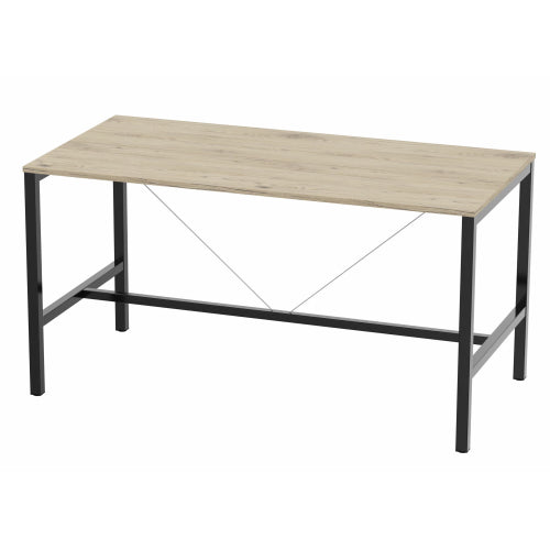 Table de réunion 200x100 version haute chene Brunswick /noir