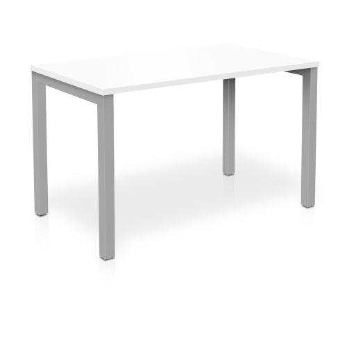 Table reunion 160x80 blanc pied gris