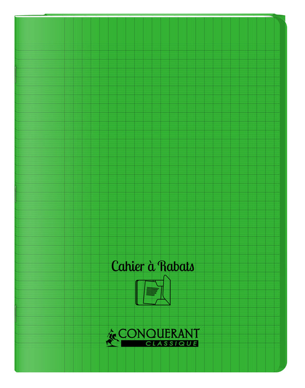 Cahier à Rabats Conquerant Classique 24x32cm Seyès 48 Pages Vert