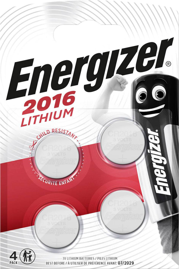 Pile bouton lithium CR2016 lot de 4