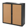 Armoire Basse à rideau easyoff h104 noir / hêtre