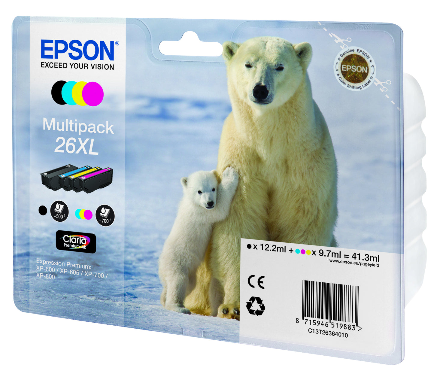 Cartouche Epson multipack 26xl - encre haute capacité