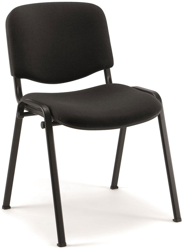 Chaise visiteur 4 pieds tissu noir