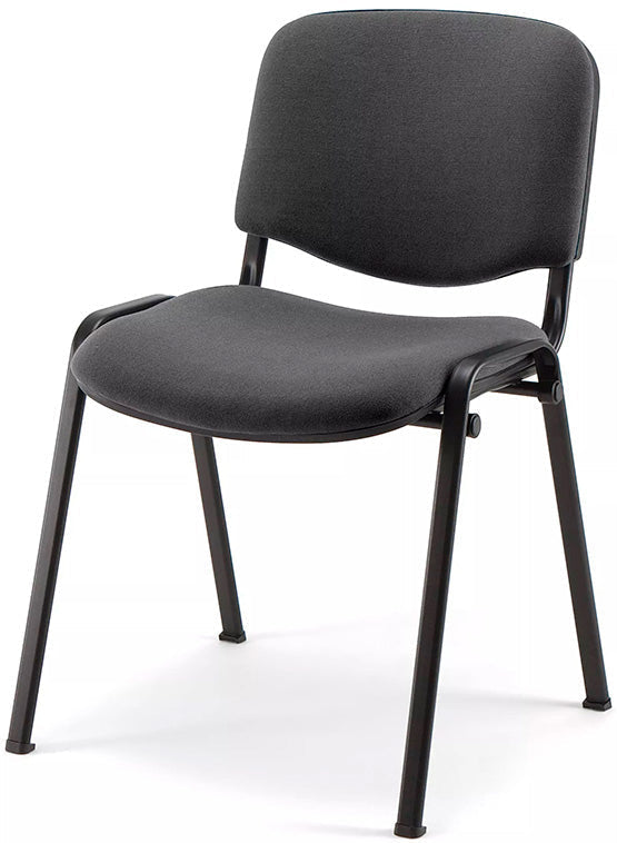 Chaise visiteur 4 pieds tissu gris anthracite