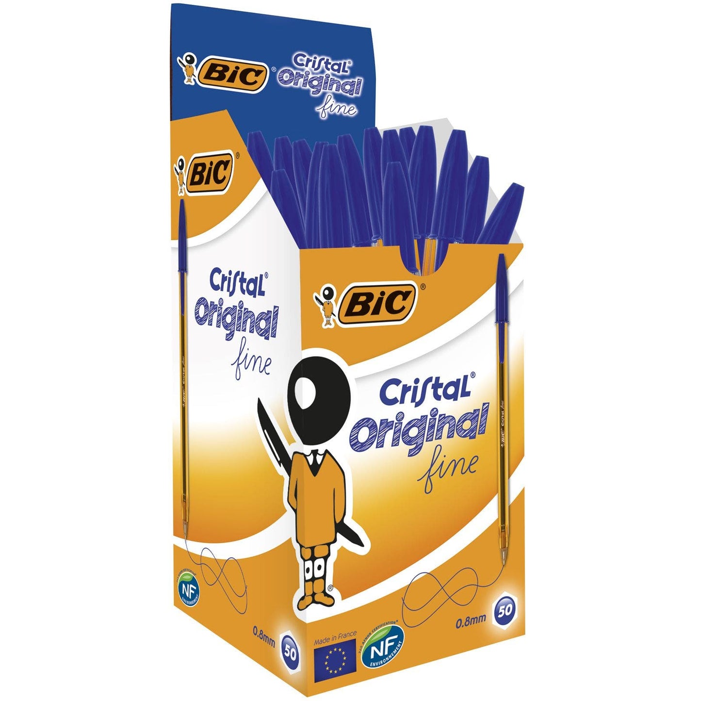 Stylo bille bic cristal fine bleu