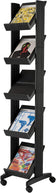 Présentoir prospectus sur roulettes L)350 x (P)385 x (H)1.675 mm- noir