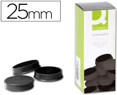 Aimant rond diamètre 25mm p/10 noir