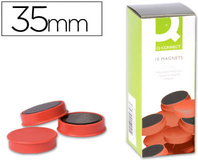 Aimant rond diamètre 35mm p/10 rouge