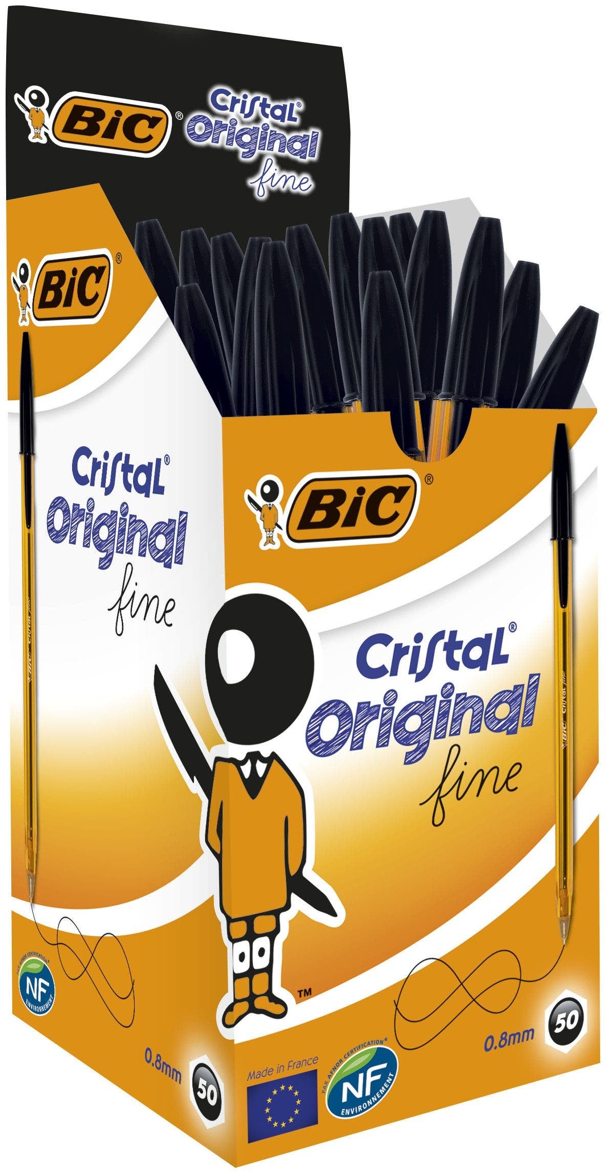 Stylo bille bic cristal fine noir