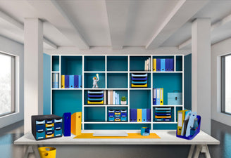 Porte-revues mag-cube bleu marine