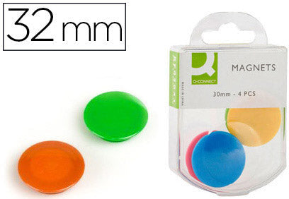 Aimants 25mm couleurs assorties boite de 4