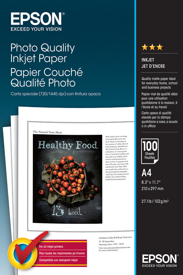 Papier photo Epson mat a4 - 102g/m² - 100 feuilles