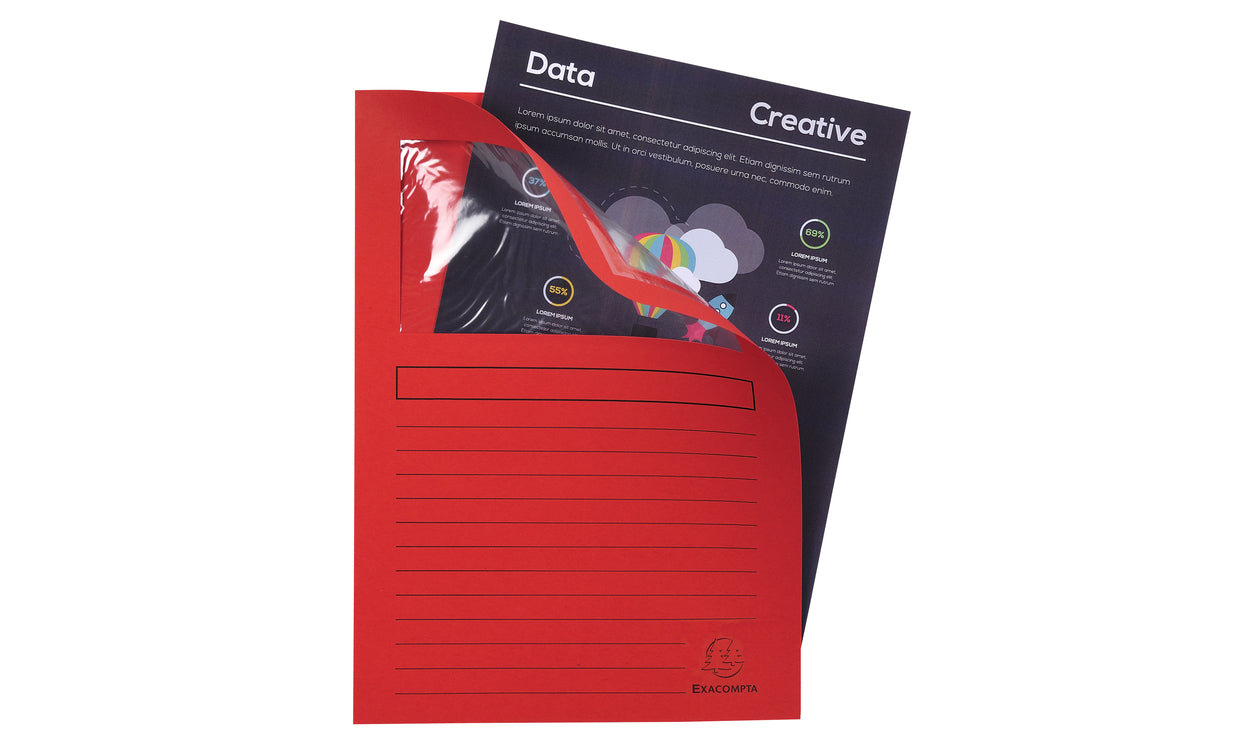 Pochette coin fenêtre A4 Rouge - 120g/m², paquet de 100