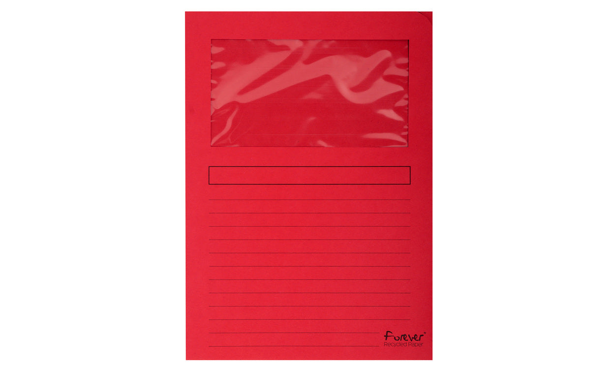 Pochettes coins fenetre 120g rouge paquet 25