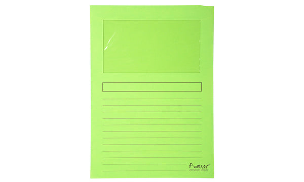 Pochettes coins fenetre 120g vert paquet 25