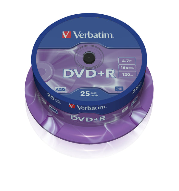 Dvd+r 4,7gb 16x - pack de 25 disques