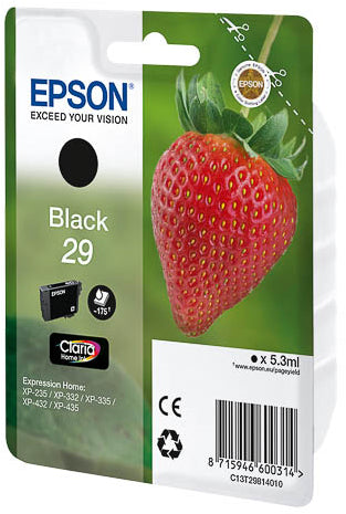 Cartouche d'encre Epson noire 29 - rendement 175 pages