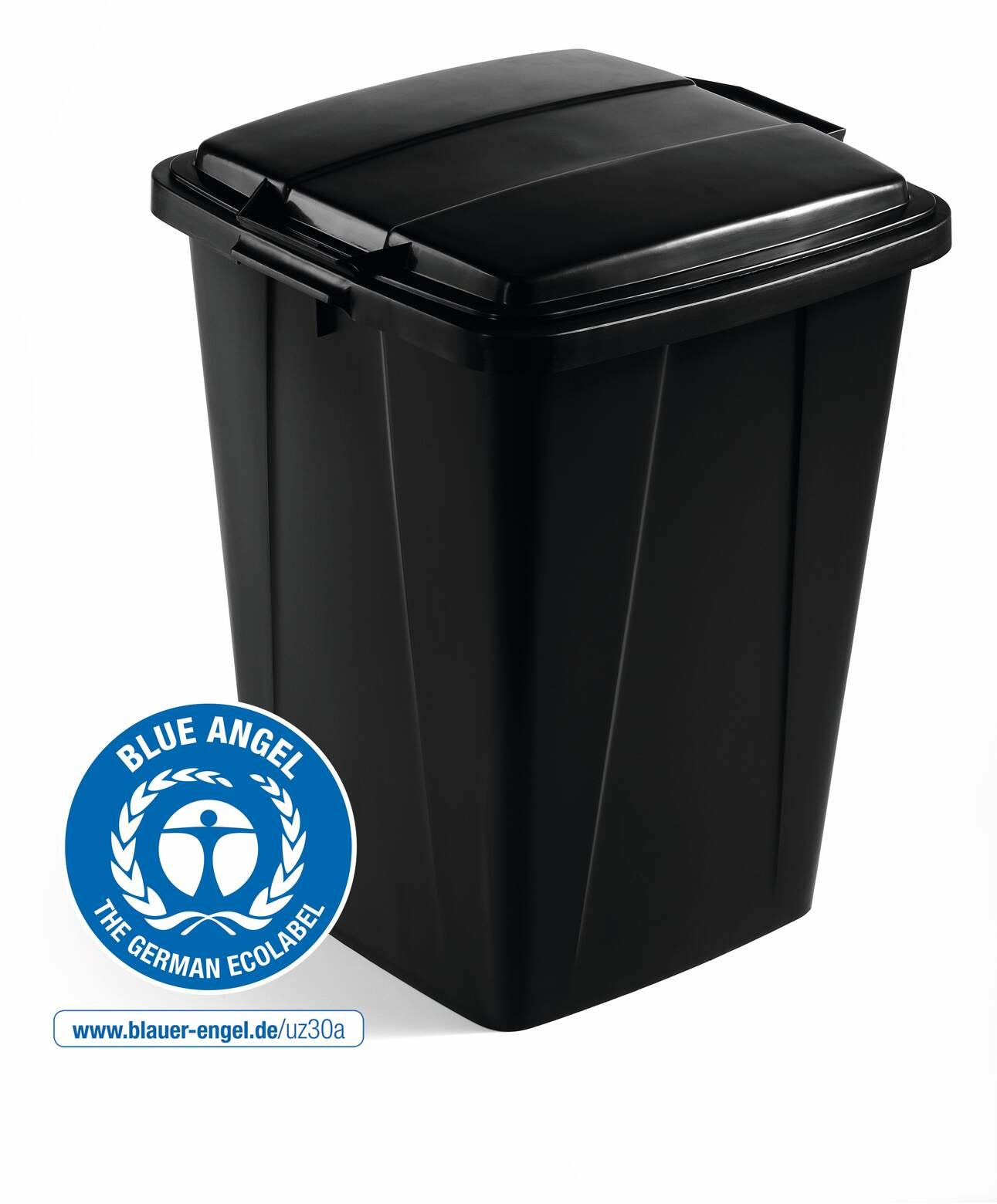 Couvercle ECO Duralin 90L - Plastique recyclé avec poignées-noir