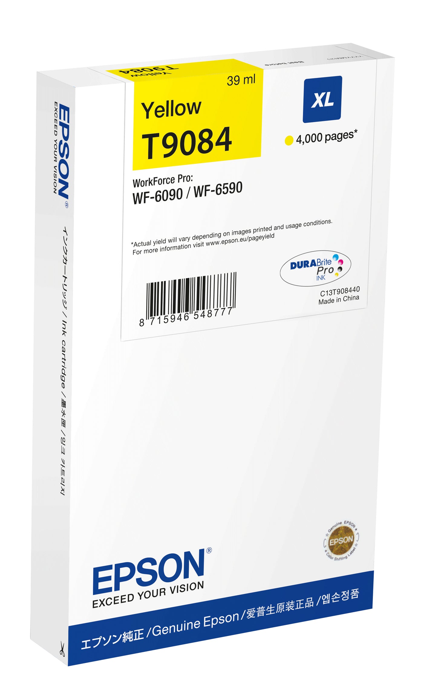 Cartouche d'encre Epson c13t907240 jaune xl - 4000 pages