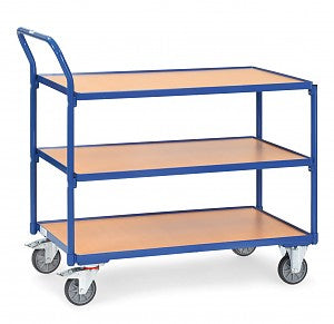 Servante 300 Kg 3 Plateaux Avec Barres De Poussee Dimensions Utiles 1.000 X 600