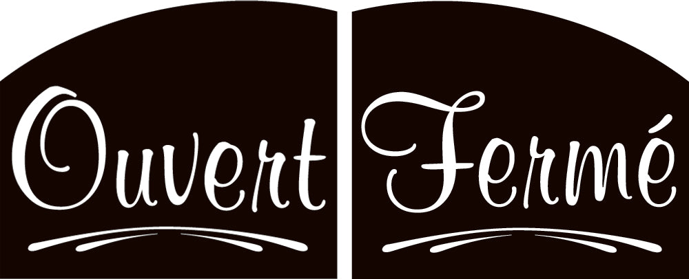 Pancarte magasin "ouvert-fermé "-15x12noir