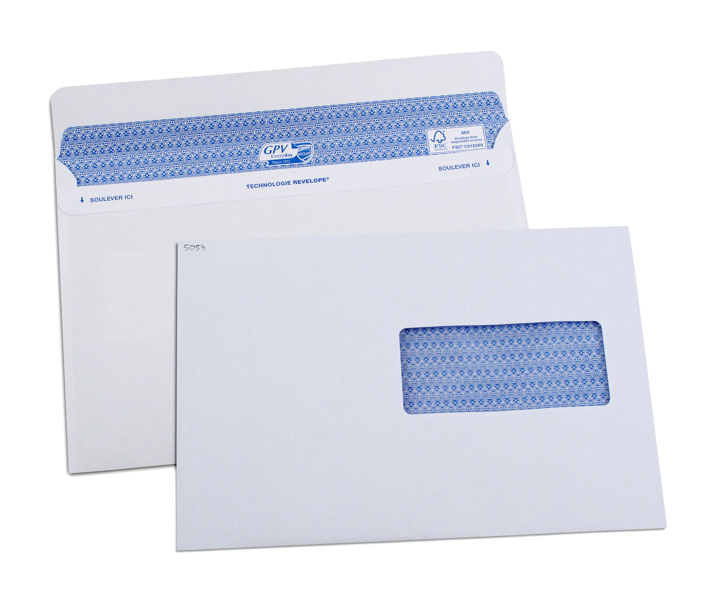 Enveloppes 162x229 fenetre de 45- fermeture securisée 90g-boite de 100