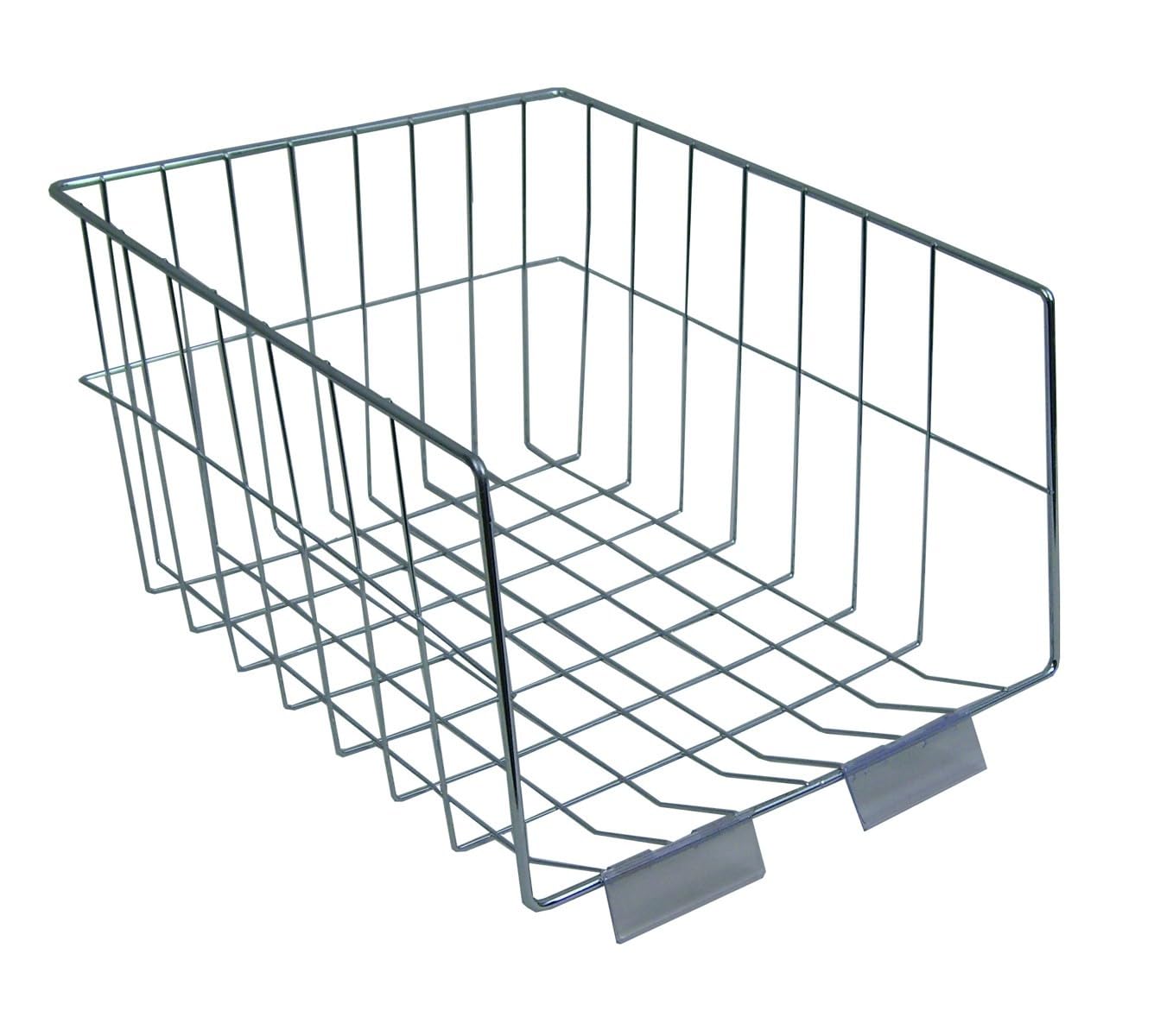 Corbeille courrier maxi contenance chromee -29x36x19cm