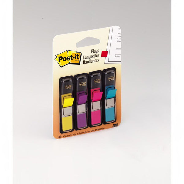 Index Post-it® etroit set distributeur de 4 couleur vives