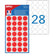 Pastilles adhésives 15mm rouge - sachet de 168
