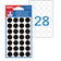 Pastilles adhésives 15mm noir - sachet de 168