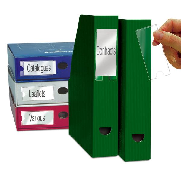 Porte-etiquette adhes. 25x75 s/12