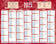 Calendrier mural 21x26.5cm rouge