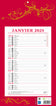 Bloc agenda mensuel mural 19X36 -rouge