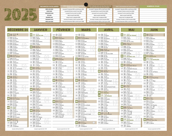 Calendrier 2x7m 21x26.5 naturamini