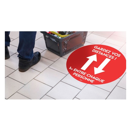 Stickers de sol personnalisable - rond - rouge x2