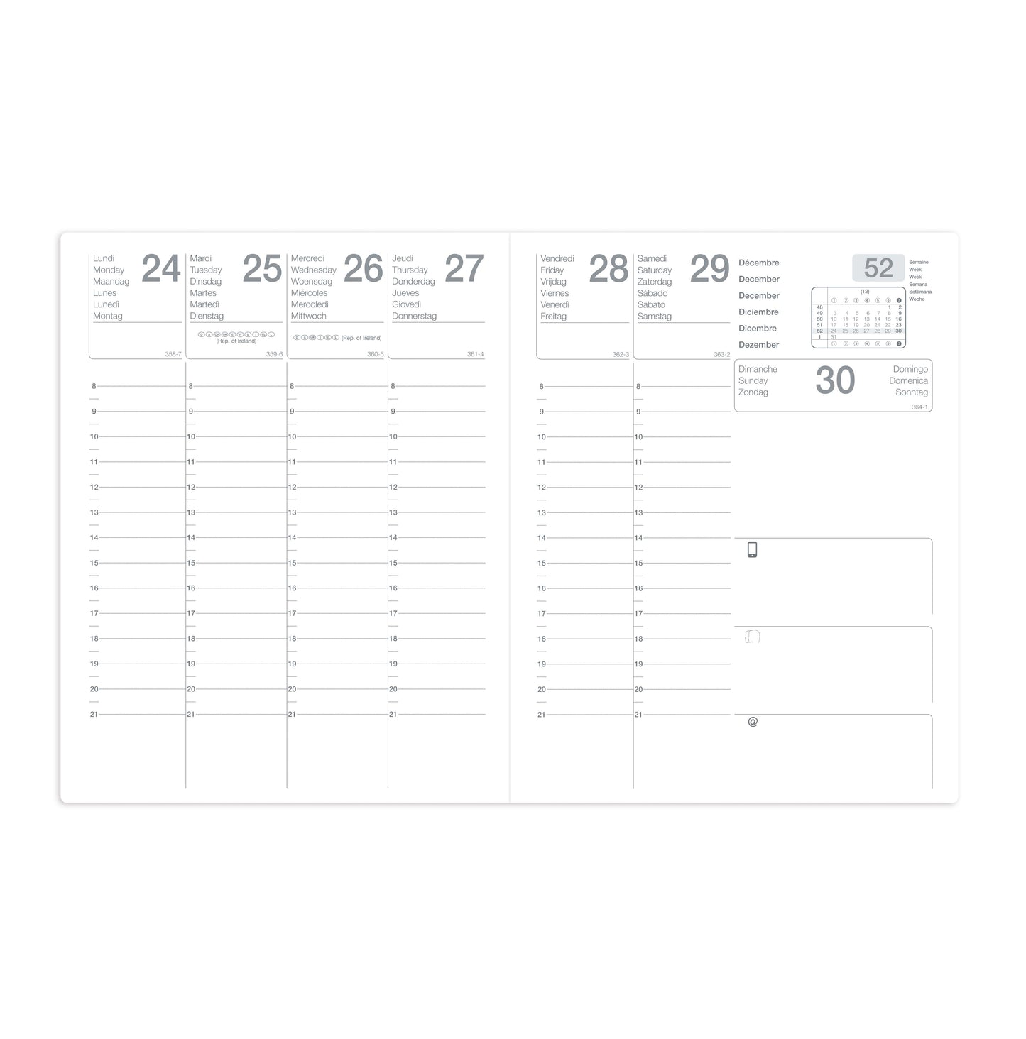 Agenda semainier 21x27 cm janvier/janvier- gamme éco-
