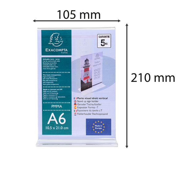 Porte-Visuel Droit A6 Cristal