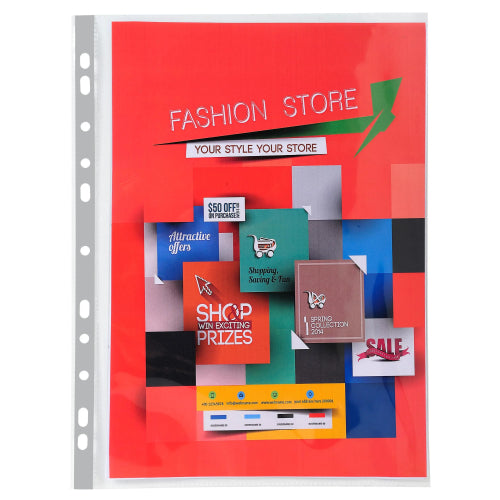 Pochette perforée A4 premium polypro lisse 14/100 sachet de 10