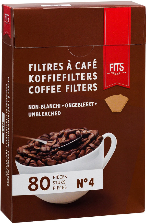 Filtres à Café N.4 Non Blanchis - Pack de 80