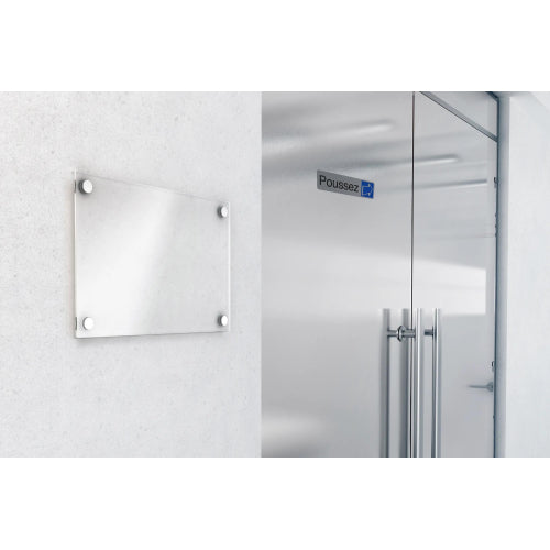 Plaque de signalisation "poussez" - Aluminium Brossé