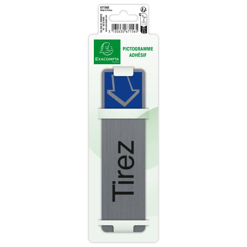 Plaque de signalisation "tirez" 16x4cm
