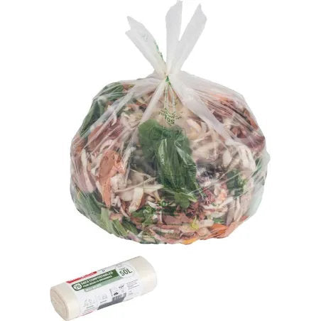 Sacs poubelle compostables 50L - Pour déchets organiques