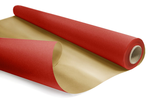 Rouleau Papier Cadeau Réversible 50m - Rouge/Or