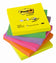 Bloc z-notes Post-it® -76x76 neon- lot de 6 assorti