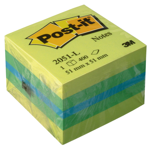Mini cube Post-it® 51x51 - 400 feuilles jaune citron