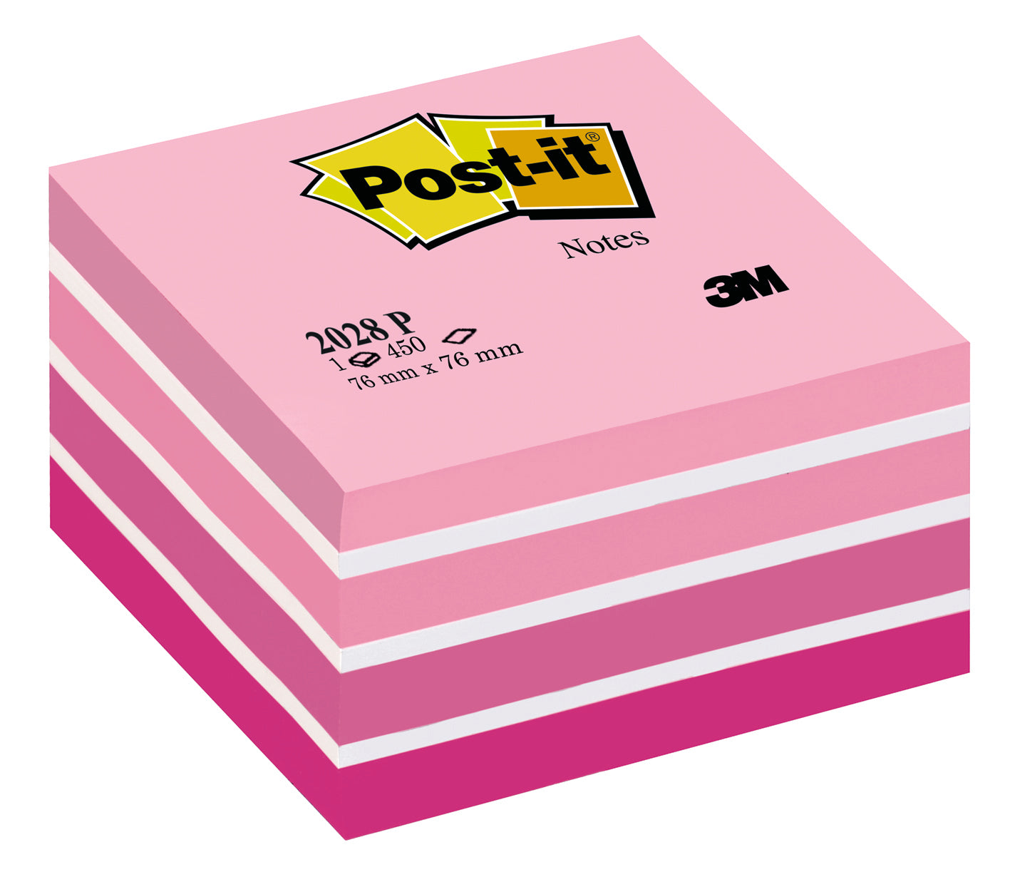 Bloc cube Post-it® aquarelle rose